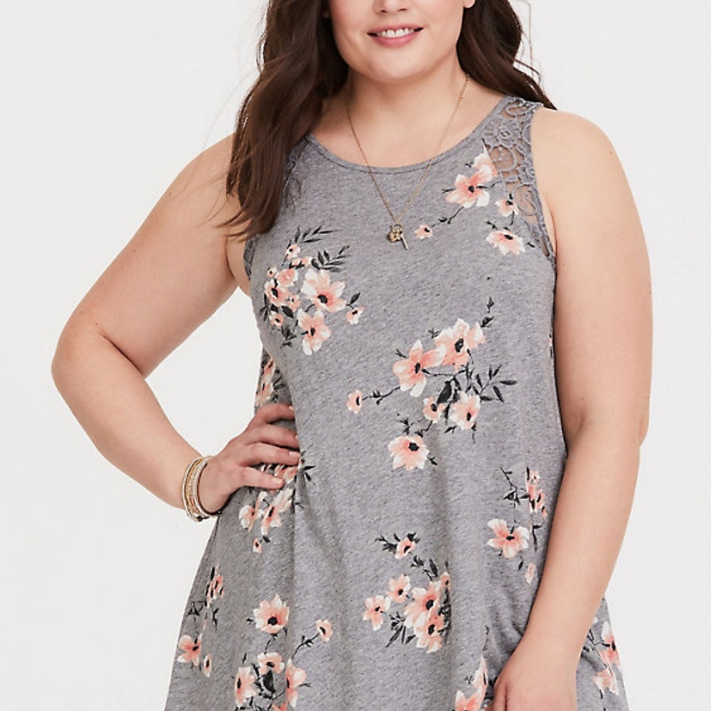 GREY FLORAL LACE